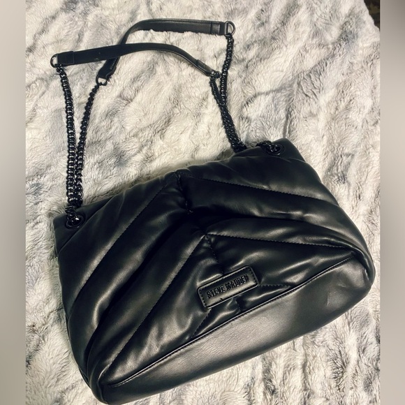 Steve Madden Britt’s Black Bag Puffy Satchel Crossbody Excellent Condition - Picture 8 of 9